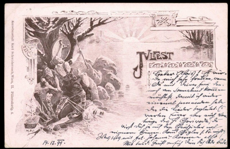 Austria 1899 German Unity Julfest Pagan Patriotic Cover Stamp USED 97506