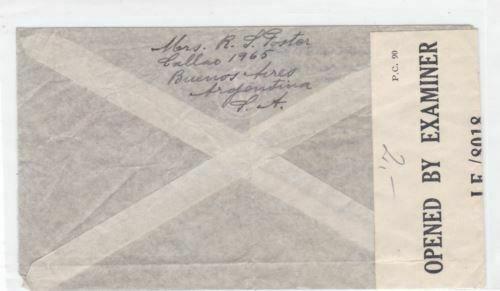 buenos aires 1942   to u.s. censor  air mail stamps cover ref r15486