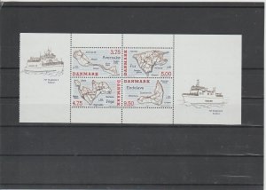 Denmark  Scott#  1025a  MNH Booklet Pane (1999 Danish Islands)