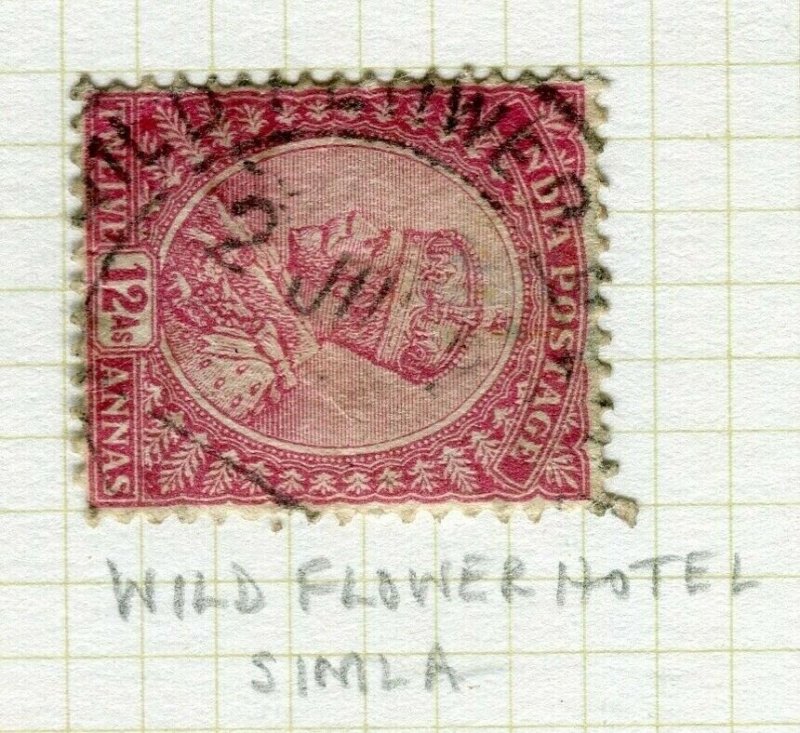 INDIA; POSTMARK fine used cancel on GV issue, Wild Flower Hotel Simla