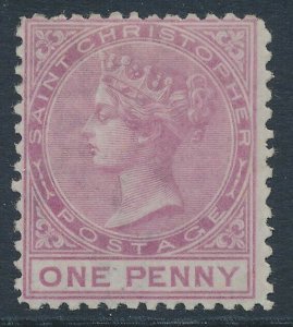 SG 2 Saint Christopher 1870 1d Magenta perf 12½ fine mounted mint CAT £80