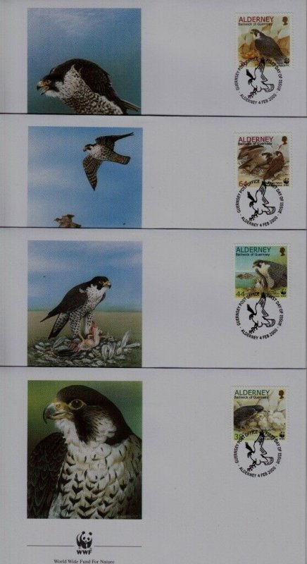 Alderney 144-47 FDC WWF-00/Birds