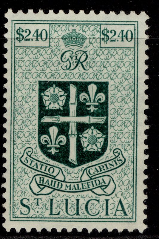 ST. LUCIA GVI SG158, $2.40 blue-green, M MINT.