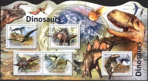 Solomon Islands 2012 Dinosaurs Joint Sheet + S/S MNH