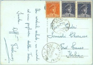 89682 - JORDAN - POSTAL HISTORY - REVENUE STAMPS used on POSTCARD to ITALY 1963