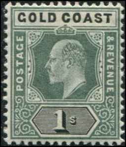 Gold Coast SC# 44 Edward VII 1Shilling MH