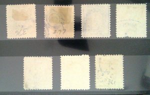 Scott #376-382 - Used - FW Lot - 1911