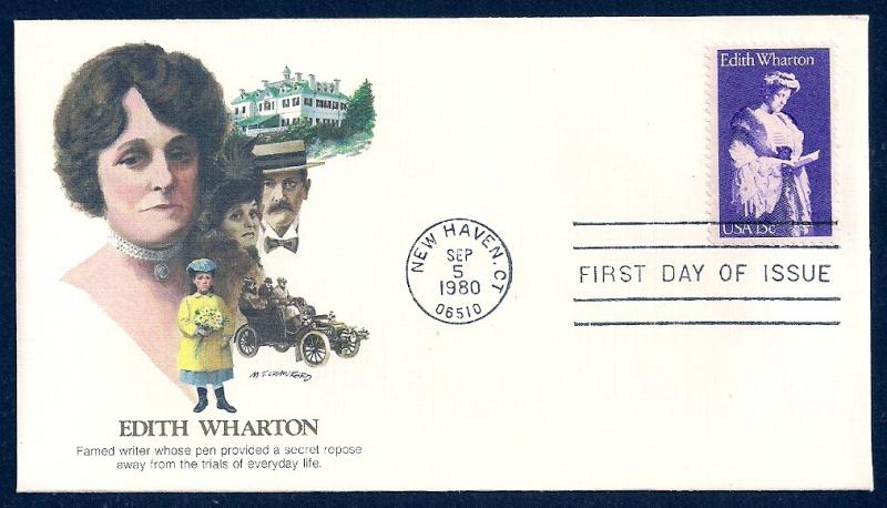 UNITED STATES FDC 15¢ Edith Wharton 1980 Fleetwood