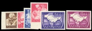 German WWII Occupation, India (Azad Hind) #Mi. I-VIB Cat€30, 1943 imperf. s...