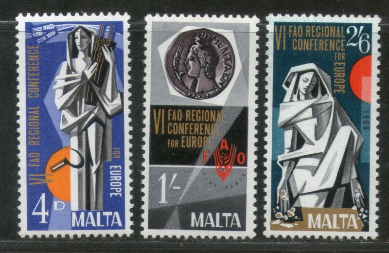 Malta 1968 FAO Agriculture Seeds Medal Emblem Sc 394-96 MNH # 723