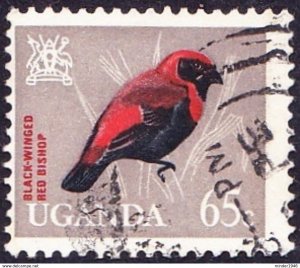 UGANDA QEII 1965 65c Orange-Red, Black & Light Grey SG120 Used