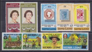 Sierra Leone Sc 440/698 MNH. 1977-1985 issues, 3 cplt sets VF