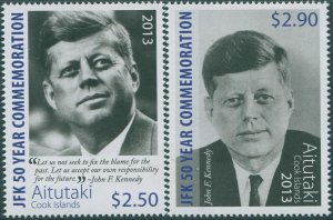 Aitutaki 2013 SG815-816 Kennedy set MNH