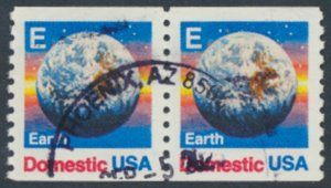  USA Sc# 2279 Used E  Earth Domestic 1988  coil pair see details  / scans