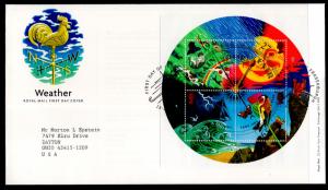 Great Britain 1966a Weather Souvenir Sheet Typed FDC