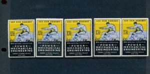 16 VINTAGE 1932 POWER AND MECHANICAL ENGINEERING EXPO POSTER STAMPS (L933) NYC