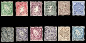 Ireland #106-117 Cat$60, 1940-42 1/2p-1sh, complete set, used