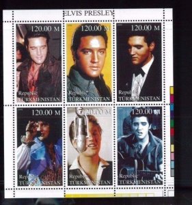 Turkmenistan Commemorative Souvenir Stamp Sheet - Rock & Roll King Elvis Presley