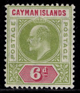 CAYMAN ISLANDS EDVII SG14, 6d olive & rose, M MINT. Cat £48.