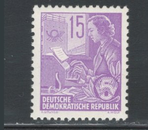 German Democratic Republic 1954 Teletype Operator 15pf Scott # 193 MNH