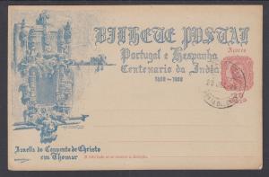 Azores H&G 26 used 1898 10c Vasco de Gama Postal Card, F-VF