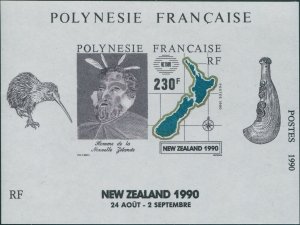 French Polynesia 1990 SG594 New Zealand Man and Map MS MNH