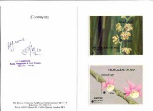 Bhutan 1990 Orchids - Vandopsis parishi & Dendrobium ...