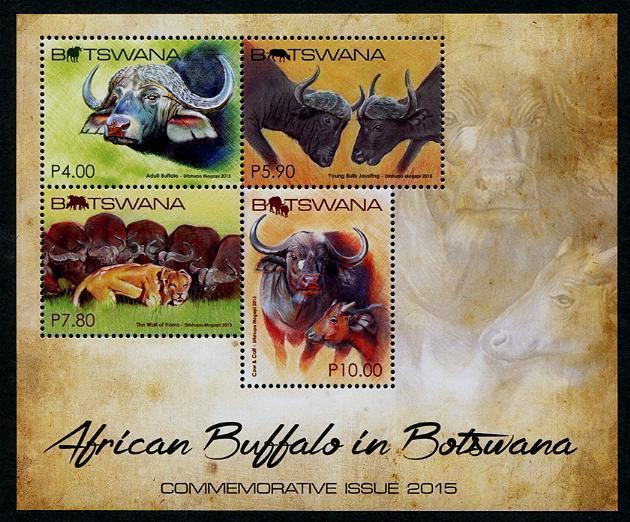 HERRICKSTAMP NEW ISSUES BOTSWANA Buffalo Souvenir Sheet