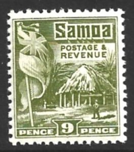 Samoa, Scott #152; 9p British Flag and House, MH