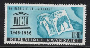 RWANDA Scott 183 MH*  Unesco stamp