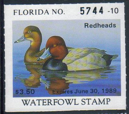 Florida 1988 Duck Stamp MNH FV$3.50