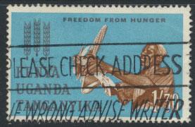 Kenya Tanganyika Uganda KUT  SG 202 SC # 139 Used  Freedom from Hunger see de...