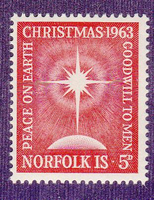 Norfolk Island # 65, Christmas 1963, Mint NH, 1/2 Cat