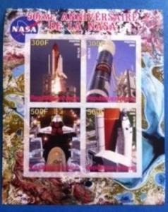 Benin 2008 M/S 50th Ann NASA Space Explore Astronaut People Stamp MNH (3) imperf