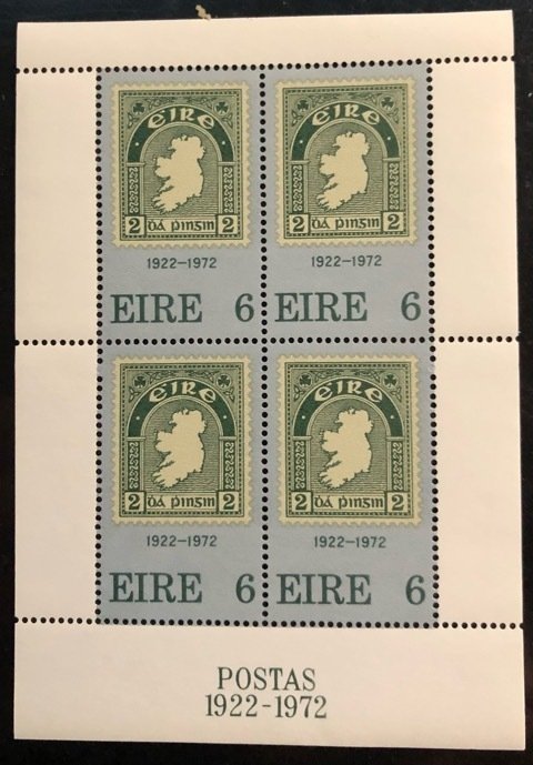 Ireland Scott# 326a VF NH Unused Souvenir Sheet of 4 Cat. $10.00