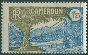 Cameroun 1925 SG100a 1.25f blue and brown Liana Suspension Bridge FU