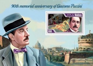 Maldives - 2014 Puccini 90th Anniversary - Souvenir Sheet - 13E-106