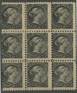 CANADA #34 MINT BLOCK OF 9