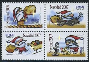 Chile 2007, Christmas 4v [+], MNH