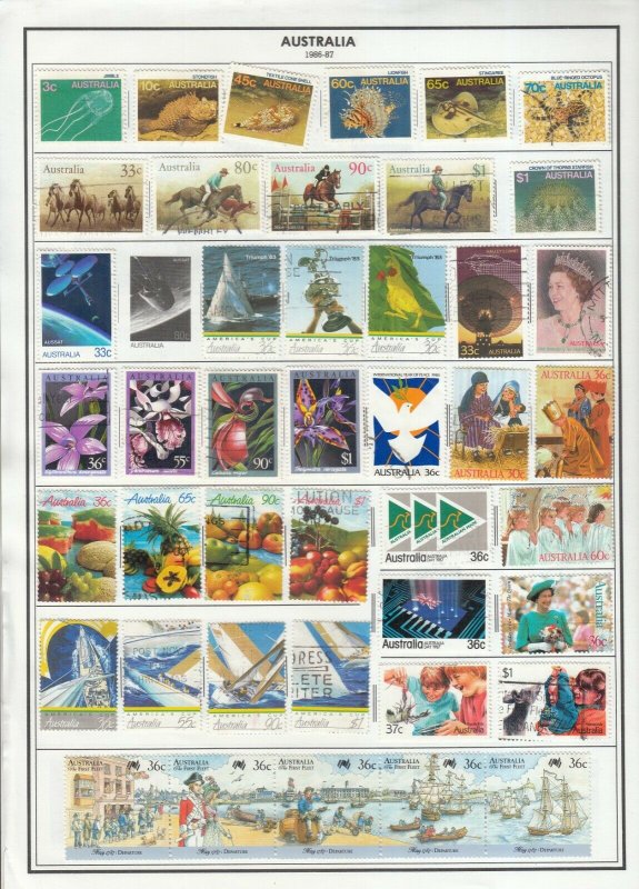 AUSTRALIA & FEW STATES COLLECTION ON 23 MINKUS ALBUM PAGES MINT/USED. UNSORTED