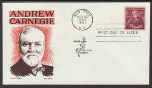 US 1171 Carnegie Cachet Craft Boll U/A FDC