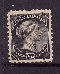 Canada-Sc#34- Unused hinged 1/2c black Small Queen QV-og-1882-cdn1110a-