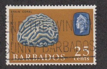 Barbados # 276, Brain Coral, Used, 1/3 Cat.