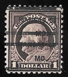 518 1 Dollar Precancel Franklin (1917) Stamp used Fine