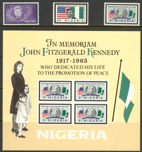 Nigeria Sc# 159-161a MNH 1964 John F. Kennedy