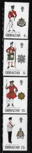 Gibraltar 1975 Military uniform Scott 318-321 MNH