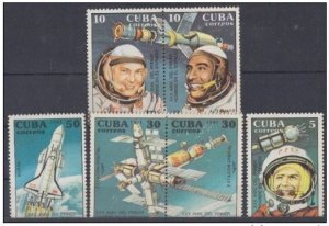 CUBA Sc# 3301-3306  MAN IN SPACE  cosmonauts CPL SET of 6 1991  MNH mint