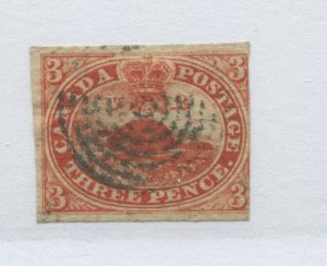 Canada 1852 3d Beaver on wove paper used