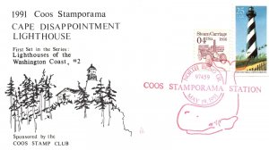 SPECIAL PICTORIAL POSTMARK '91 COOS STAMPORAMA CAPE DISAPPOINTMENT LIGHTHOUSE #2