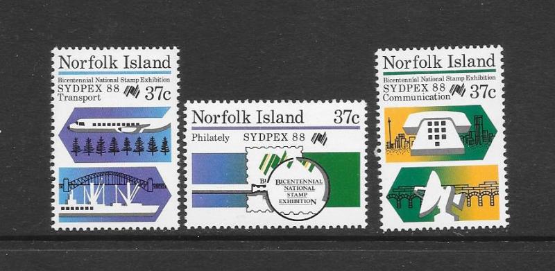 NORFOLK ISLAND - #437-9-SYDPEX 88 MNH